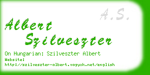 albert szilveszter business card